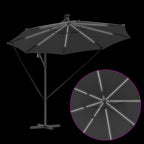 Sonnenschirm mit LED-Lichtleisten Anthrazit 294 x 294 x 248 cm