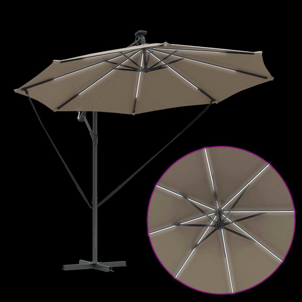 Sonnenschirm Taupe 294 x 294 x 248 cm Polyester und Aluminium