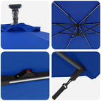 Sonnenschirm mit LED-Lichtleisten Azurblau 294 x 294 x 248 cm