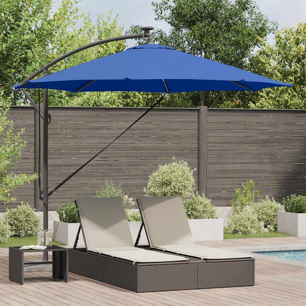 Sonnenschirm mit LED-Lichtleisten Azurblau 294 x 294 x 248 cm