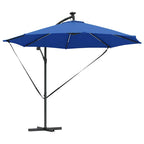 Sonnenschirm mit LED-Lichtleisten Azurblau 294 x 294 x 248 cm