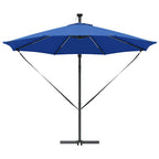 Sonnenschirm mit LED-Lichtleisten Azurblau 294 x 294 x 248 cm