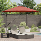 Sonnenschirm mit LED-Lichtleisten Terrakotta 294 x 294 x 248 cm
