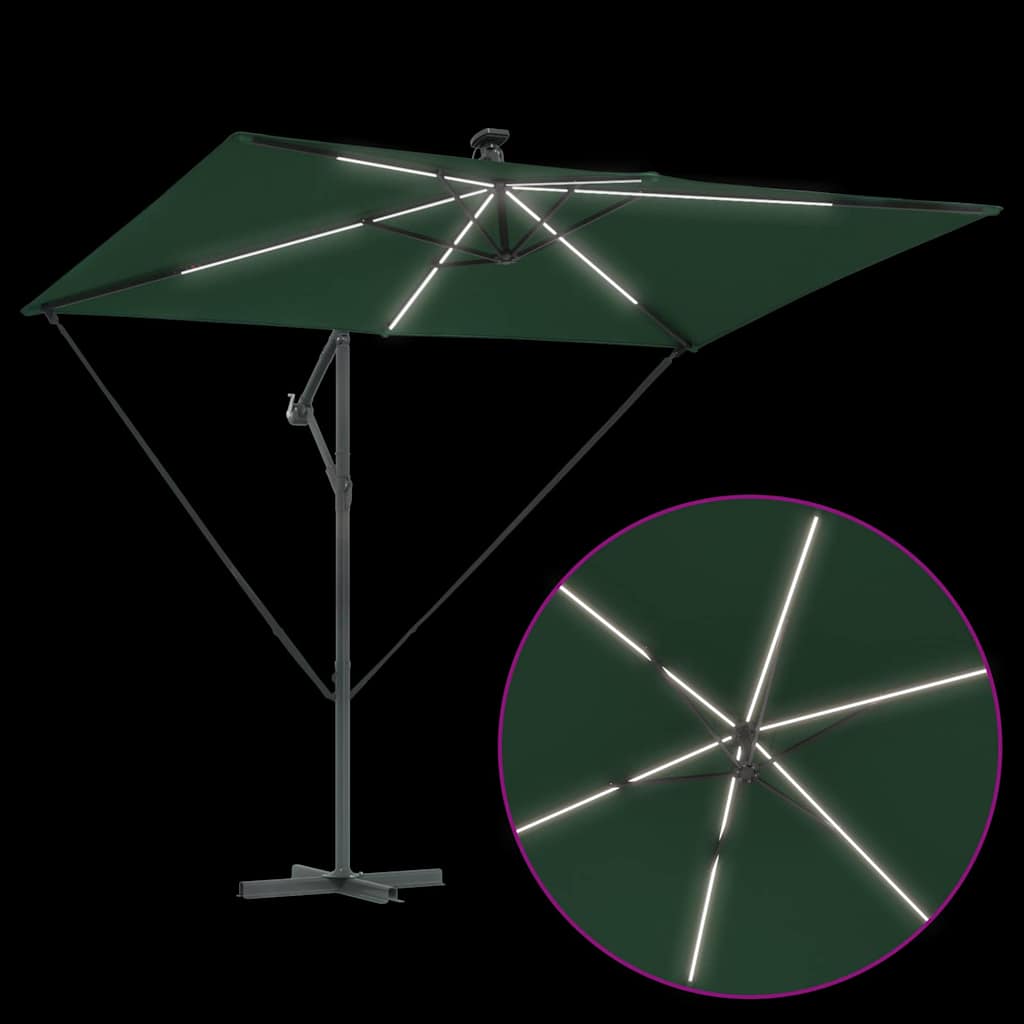 Sonnenschirm Grün 294 x 200 x 270 cm Polyester und Aluminium