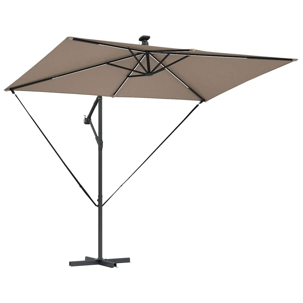 Sonnenschirm Taupe 294 x 200 x 270 cm Polyester und Aluminium