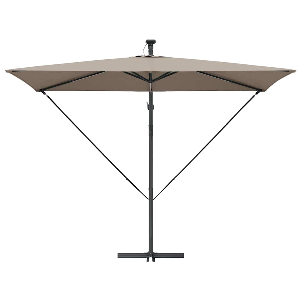 Sonnenschirm Taupe 294 x 200 x 270 cm Polyester und Aluminium
