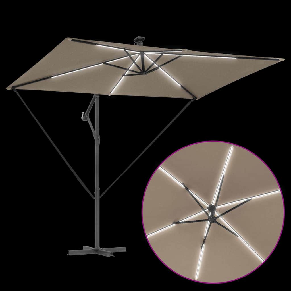 Sonnenschirm Taupe 294 x 200 x 270 cm Polyester und Aluminium