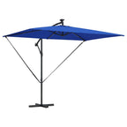 Sonnenschirm mit LED-Lichtleisten Azurblau 294 x 200 x 270 cm
