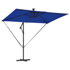 Sonnenschirm mit LED-Lichtleisten Azurblau 294 x 200 x 270 cm