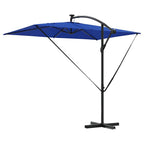 Sonnenschirm mit LED-Lichtleisten Azurblau 294 x 200 x 270 cm