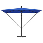 Sonnenschirm mit LED-Lichtleisten Azurblau 294 x 200 x 270 cm
