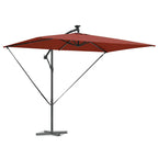 Sonnenschirm mit LED-Lichtleisten Terrakotta 294 x 200 x 270 cm