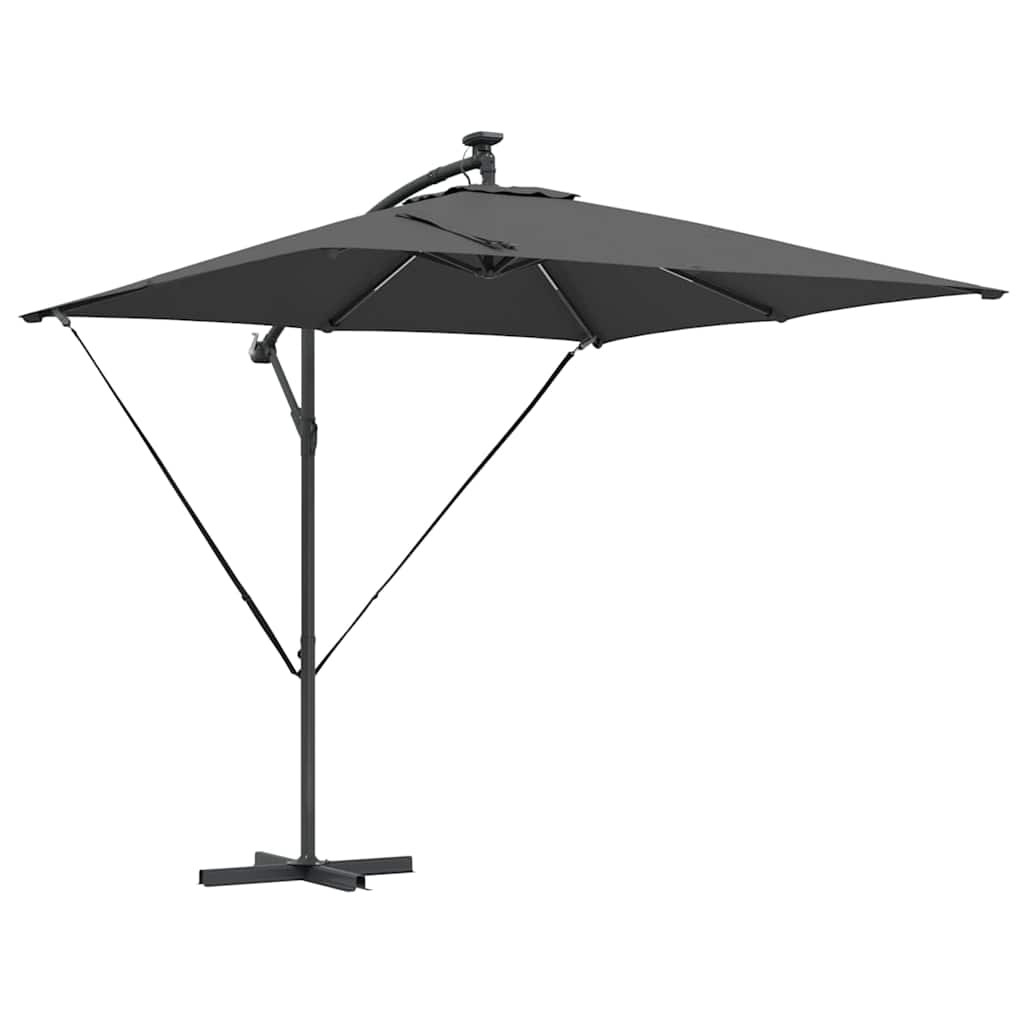 Sonnenschirm mit LED-Lichtleisten Anthrazit 249 x 249 x 250 cm