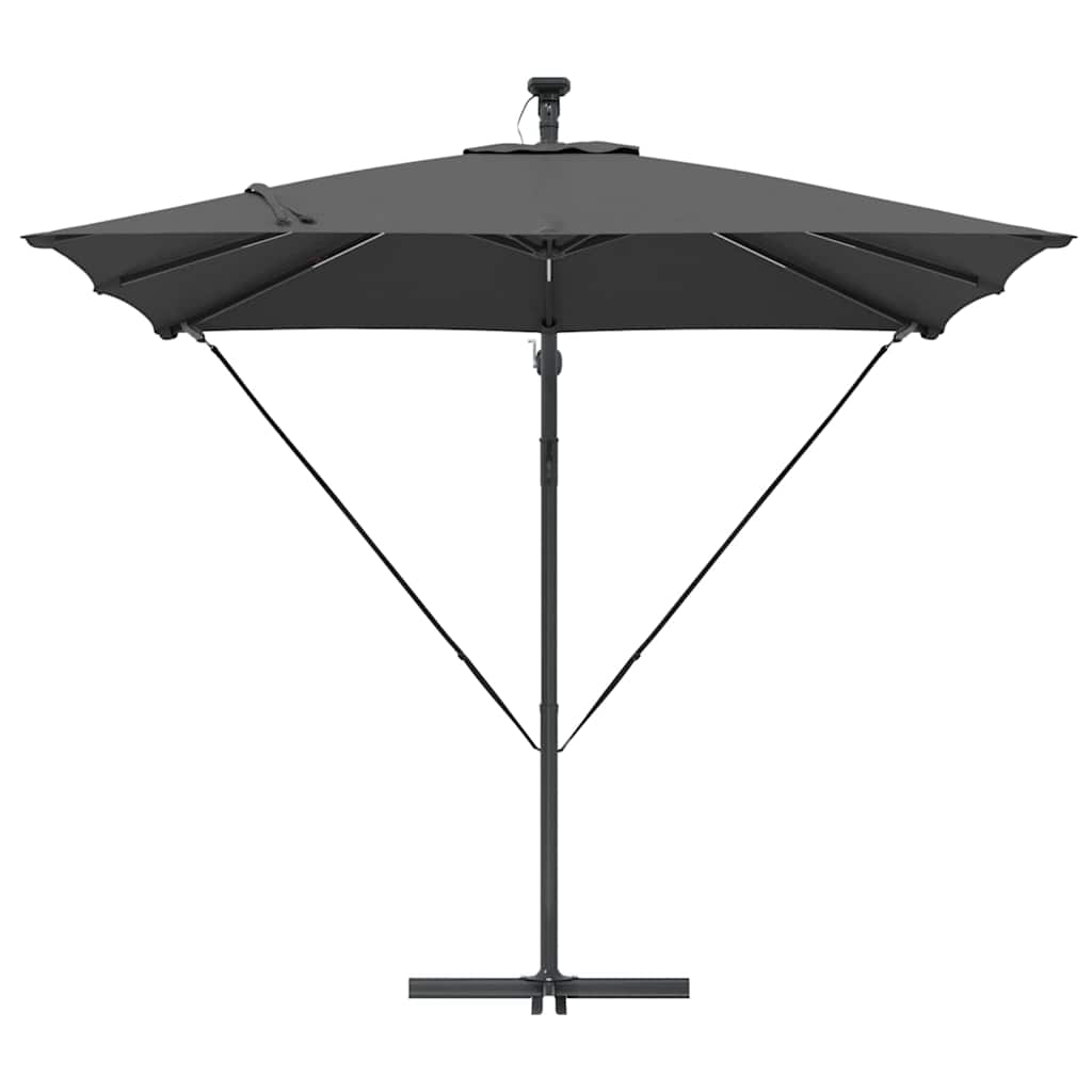 Sonnenschirm mit LED-Lichtleisten Anthrazit 249 x 249 x 250 cm