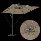 Sonnenschirm Taupe 249 x 249 x 250 cm Polyester und Aluminium