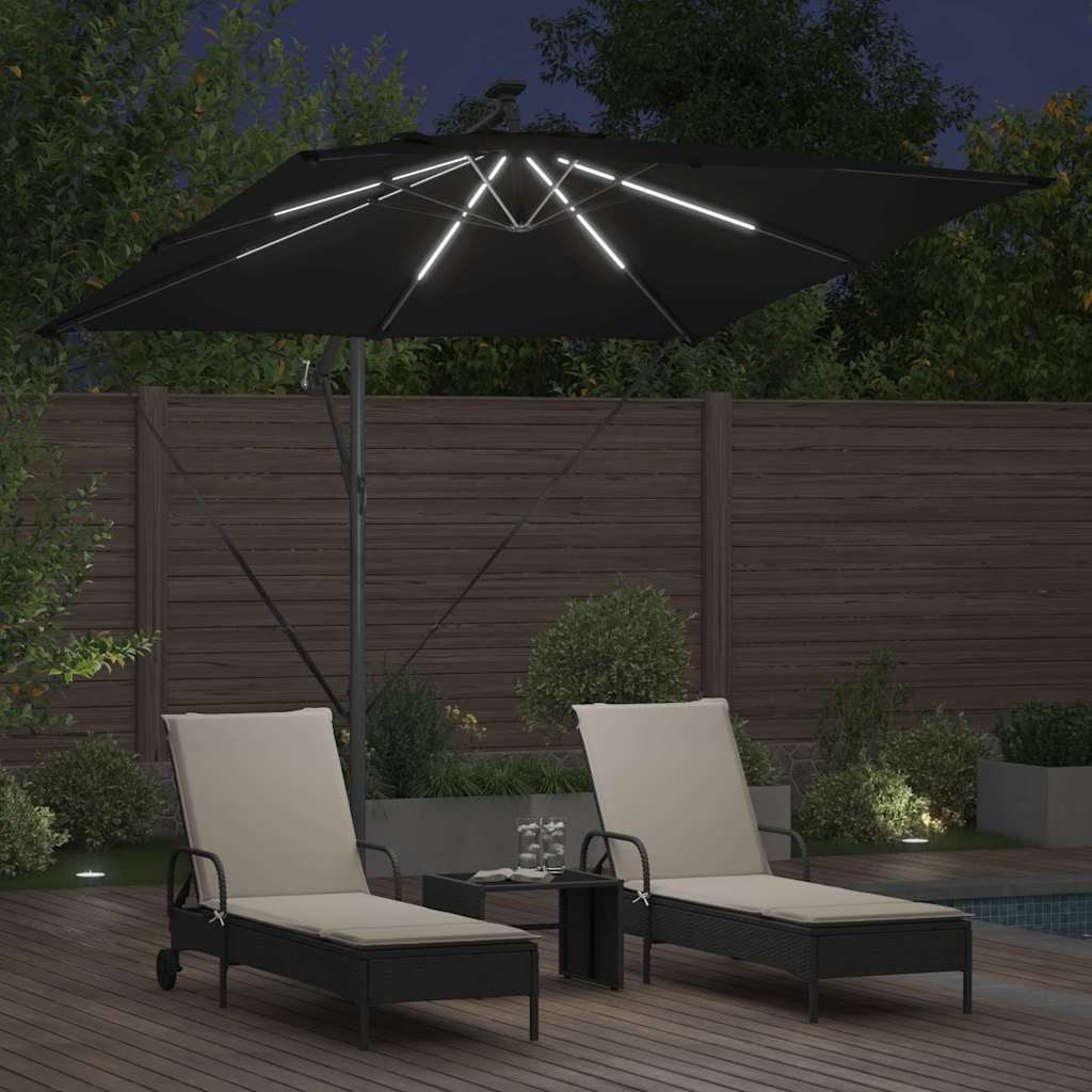 Sonnenschirm Schwarz 249 x 249 x 250 cm Polyester und Aluminium