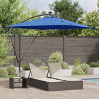 Sonnenschirm mit LED-Lichtleisten Azurblau 249 x 249 x 250 cm