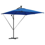 Sonnenschirm mit LED-Lichtleisten Azurblau 249 x 249 x 250 cm