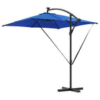 Sonnenschirm mit LED-Lichtleisten Azurblau 249 x 249 x 250 cm