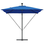 Sonnenschirm mit LED-Lichtleisten Azurblau 249 x 249 x 250 cm