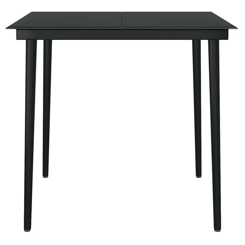 3-tlg. Garten-Essgruppe mit Kissen Schwarz Poly Rattan Glas