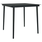 5-tlg. Garten-Essgruppe mit Kissen Schwarz Poly Rattan Glas