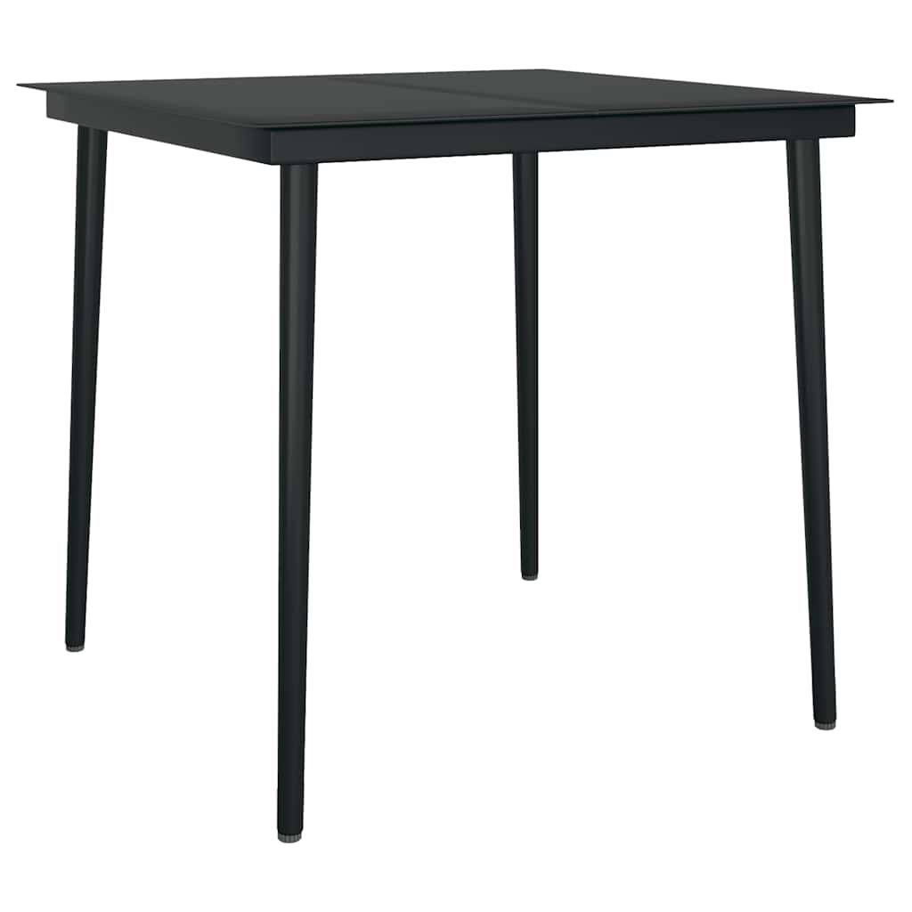 5-tlg. Garten-Essgruppe mit Kissen Schwarz Poly Rattan Glas