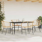 5-teiliges Garten-Esszimmerset Braunes Polyrattanglas