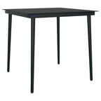 5-tlg. Garten-Essgruppe mit Kissen Schwarz Poly Rattan Glas