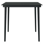5-tlg. Garten-Essgruppe mit Kissen Schwarz Poly Rattan Glas