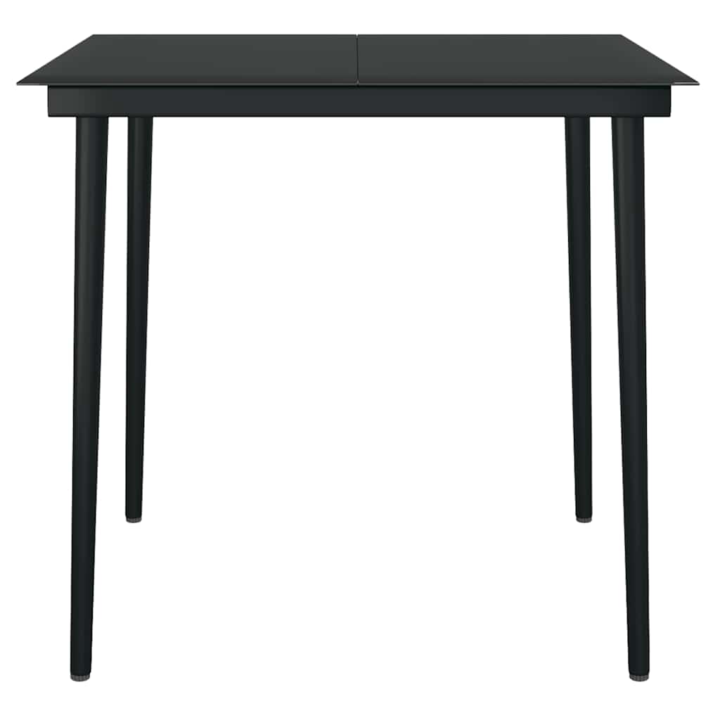 5-tlg. Garten-Essgruppe mit Kissen Schwarz Poly Rattan Glas