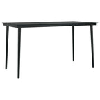 5-tlg. Garten-Essgruppe mit Kissen Schwarz Poly Rattan Glas