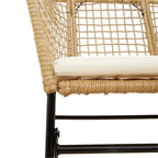 5-tlg. Garten-Essgruppe mit Kissen Braun Poly Rattan Glas