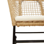 5-tlg. Garten-Essgruppe mit Kissen Braun Poly Rattan Glas