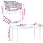 7-tlg. Garten-Essgruppe mit Kissen Schwarz Poly Rattan Glas