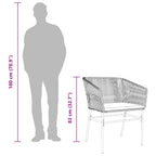 5-tlg. Garten-Essgruppe mit Kissen Braun Poly Rattan Glas