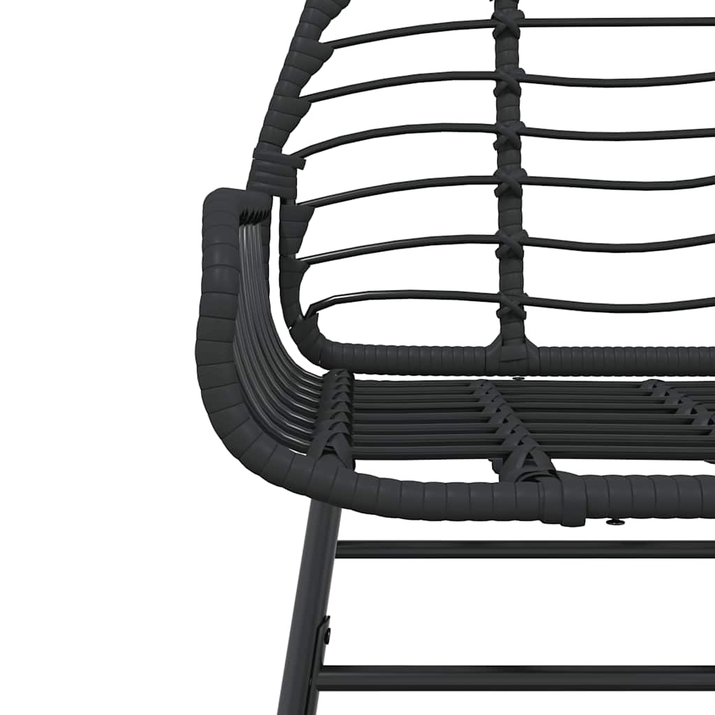 5-teiliges Garten-Esszimmerset aus schwarzem Polyrattanglas