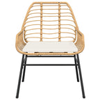 9-tlg. Garten-Essgruppe mit Kissen Braun Poly Rattan Glas