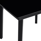 3-tlg. Garten-Essgruppe mit Kissen Schwarz Poly Rattan Glas