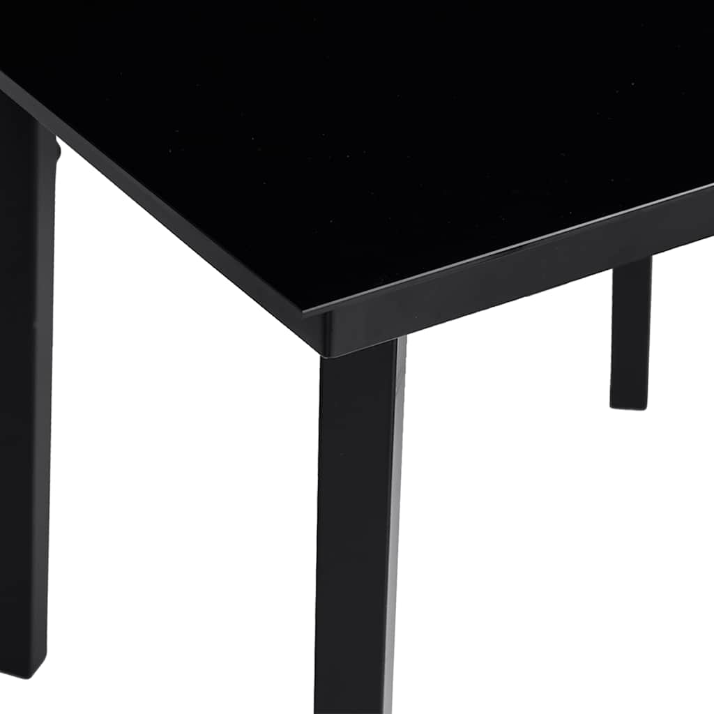 3-tlg. Garten-Essgruppe mit Kissen Schwarz Poly Rattan Glas