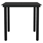 5-tlg. Garten-Essgruppe mit Kissen Schwarz Poly Rattan Glas