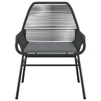 9-tlg. Garten-Essgruppe mit Kissen Schwarz Poly Rattan Glas