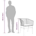 7-tlg. Garten-Essgruppe mit Kissen Schwarz Poly Rattan Glas