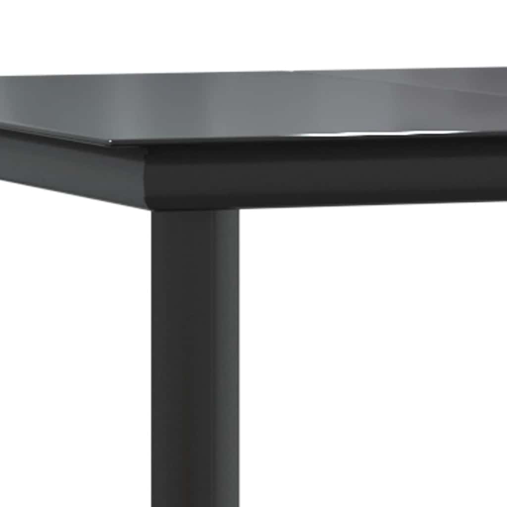 7-tlg. Garten-Essgruppe mit Kissen Schwarz Poly Rattan Glas