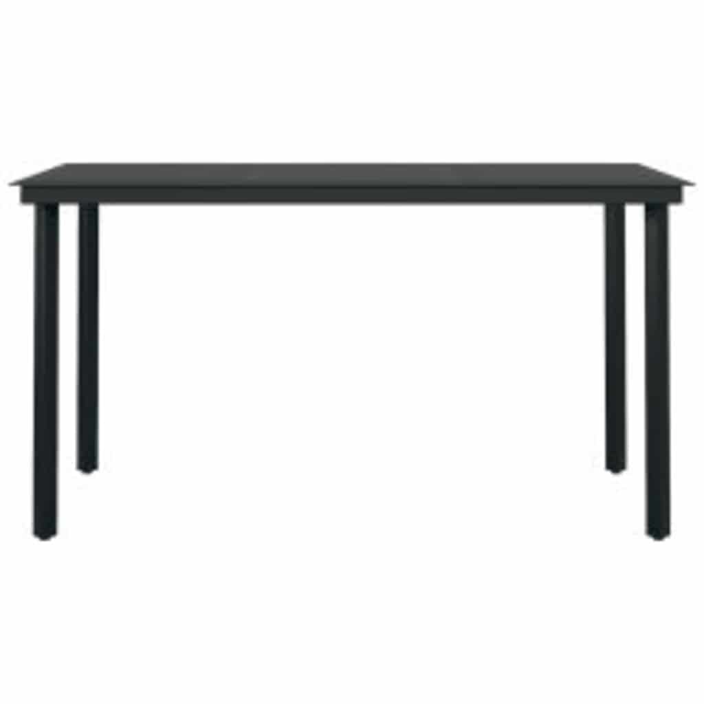 5-tlg. Garten-Essgruppe mit Kissen Braun Poly Rattan Glas