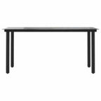 5-tlg. Garten-Essgruppe mit Kissen Braun Poly Rattan Glas