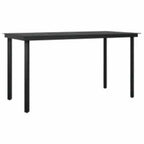 5-tlg. Garten-Essgruppe mit Kissen Schwarz Poly Rattan Glas