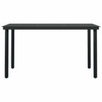 5-tlg. Garten-Essgruppe mit Kissen Schwarz Poly Rattan Glas