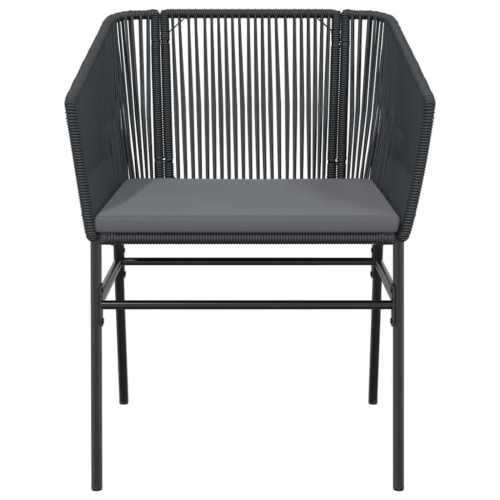 9-tlg. Garten-Essgruppe mit Kissen Schwarz Poly Rattan Glas