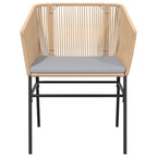 7-tlg. Garten-Essgruppe mit Kissen Braun Poly Rattan Glas